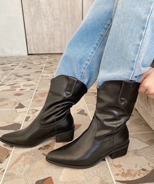 セール】ショートウエスタンブーツ（ブーツ）｜moment+（モーメント