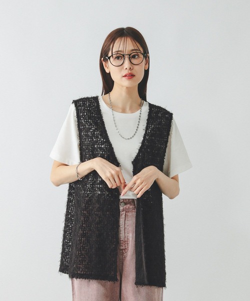 GLOBAL WORK（グローバルワーク）の「フェザージレベスト＊半袖Tシャツセット/572226（Tシャツ/カットソー・レディース・ライトグレー/ブラック/アイボリー・MEDIUM/LARGE）」の12枚目の写真