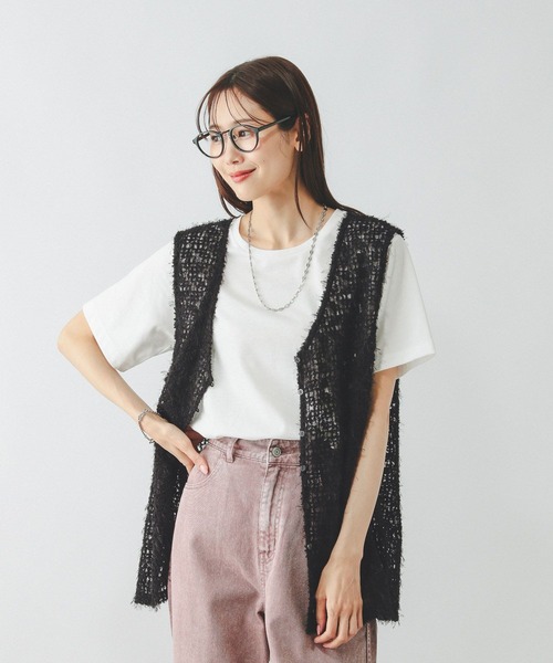 GLOBAL WORK（グローバルワーク）の「フェザージレベスト＊半袖Tシャツセット/572226（Tシャツ/カットソー・レディース・ライトグレー/ブラック/アイボリー・MEDIUM/LARGE）」の13枚目の写真