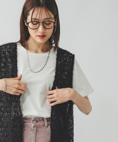 GLOBAL WORK（グローバルワーク）の「フェザージレベスト＊半袖Tシャツセット/572226（Tシャツ/カットソー・レディース・ライトグレー/ブラック/アイボリー・MEDIUM/LARGE）」の14枚目の写真