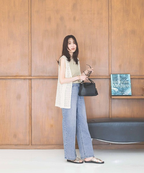 GLOBAL WORK（グローバルワーク）の「フェザージレベスト＊半袖Tシャツセット/572226（Tシャツ/カットソー・レディース・ライトグレー/ブラック/アイボリー・MEDIUM/LARGE）」の6枚目の写真