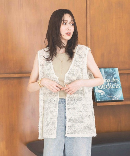 GLOBAL WORK（グローバルワーク）の「フェザージレベスト＊半袖Tシャツセット/572226（Tシャツ/カットソー・レディース・ライトグレー/ブラック/アイボリー・MEDIUM/LARGE）」の9枚目の写真