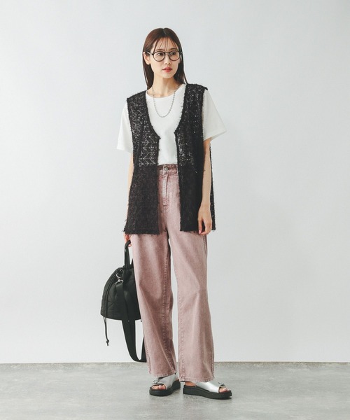 GLOBAL WORK（グローバルワーク）の「フェザージレベスト＊半袖Tシャツセット/572226（Tシャツ/カットソー・レディース・ライトグレー/ブラック/アイボリー・MEDIUM/LARGE）」の10枚目の写真