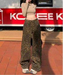 WEGO | WEGO/レオパード柄ストレートワイドパンツ(その他パンツ)