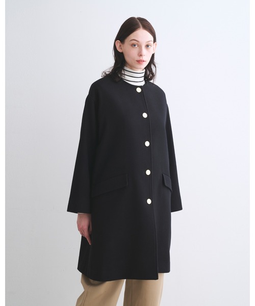 Traditional Weatherwear(トラディショナルウェザーウェア)の「LINTON N/C(ステンカラーコート・レディース・ブラック/ネイビー・32/34)」の5枚目の写真