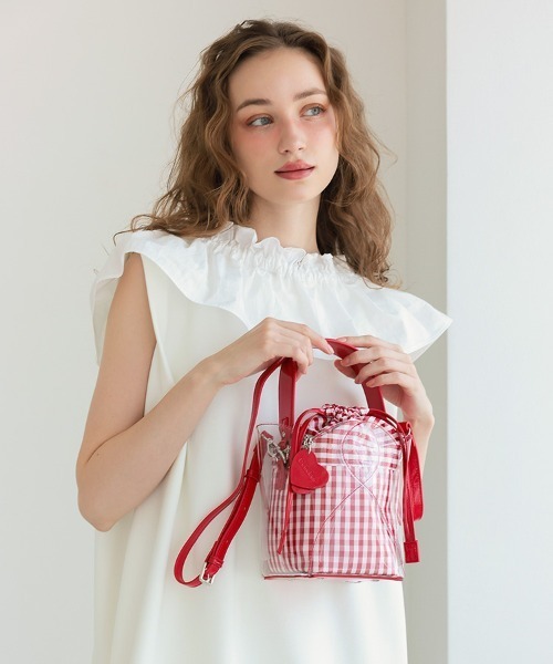 DONOBAN（ドノバン）の「ハートカットクリアバッグ（ショルダーバッグ・レディース・レッド/シルバー/ブラック・ONE）」の9枚目の写真