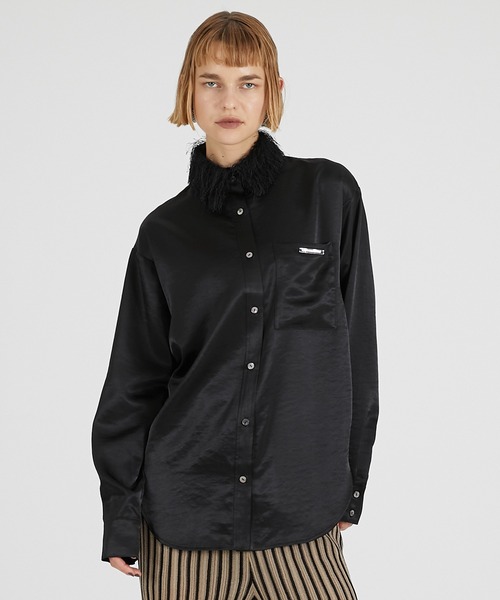 PRANK PROJECT(プランクプロジェクト)の「フェザーカラーシャツ / Feather Collar Shirt(シャツ/ブラウス・レディース・ブラック/アイボリー・FREE)」の15枚目の写真