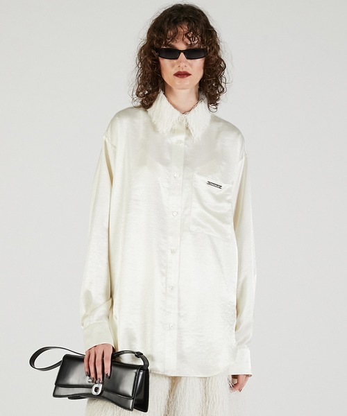 PRANK PROJECT(プランクプロジェクト)の「フェザーカラーシャツ / Feather Collar Shirt(シャツ/ブラウス・レディース・ブラック/アイボリー・FREE)」の7枚目の写真