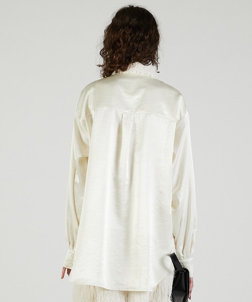 PRANK PROJECT(プランクプロジェクト)の「フェザーカラーシャツ / Feather Collar Shirt(シャツ/ブラウス・レディース・ブラック/アイボリー・FREE)」の9枚目の写真