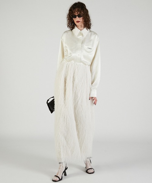 PRANK PROJECT(プランクプロジェクト)の「フェザーカラーシャツ / Feather Collar Shirt(シャツ/ブラウス・レディース・ブラック/アイボリー・FREE)」の4枚目の写真