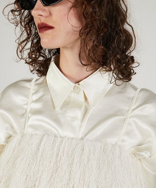 PRANK PROJECT(プランクプロジェクト)の「フェザーカラーシャツ / Feather Collar Shirt(シャツ/ブラウス・レディース・ブラック/アイボリー・FREE)」の14枚目の写真