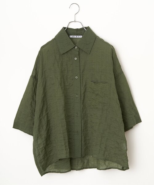 LBC(エルビーシー)の「針抜きシアーボックスシルエットシャツ(シャツ/ブラウス・レディース・ホワイト/ブラック/ダークオリーブ/オレンジ・M)」の20枚目の写真