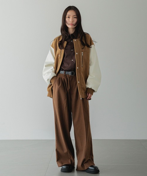 LOWRYS FARM（ローリーズファーム）の「【LFM(U)】ウーリーテックスタジャン　 494444（スタジャン・メンズ・ブラウン/ブラック・MEDIUM/LARGE）」の15枚目の写真