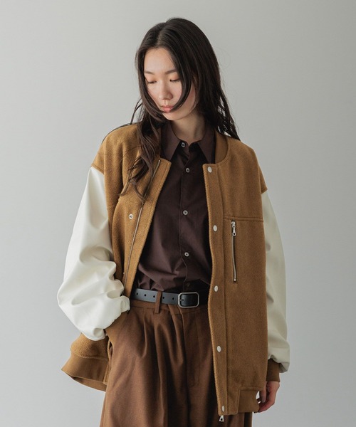 LOWRYS FARM（ローリーズファーム）の「【LFM(U)】ウーリーテックスタジャン　 494444（スタジャン・メンズ・ブラウン/ブラック・MEDIUM/LARGE）」の19枚目の写真