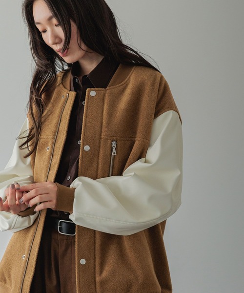 LOWRYS FARM（ローリーズファーム）の「【LFM(U)】ウーリーテックスタジャン　 494444（スタジャン・メンズ・ブラウン/ブラック・MEDIUM/LARGE）」の20枚目の写真