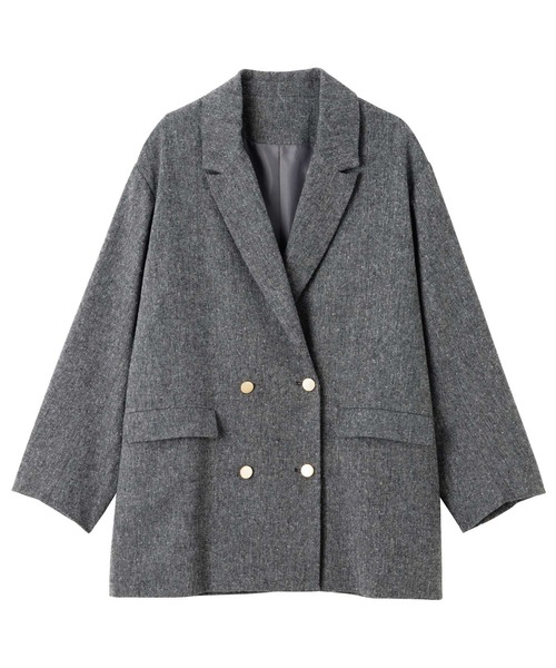 GeeRA（ジーラ）の「ゴールドボタンオーバーサイズダブルテーラードジャケット（テーラードジャケット・レディース・ブラック系その他/ブラウン系その他・MEDIUM/LARGE）」の19枚目の写真