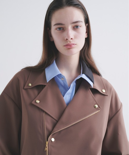 CULLNI（クルニ）の「Stretch Twill Riders Shirt Jacket（ライダースジャケット・メンズ・ブラック/ネイビー/アッシュブラウン・2/1/0）」の3枚目の写真