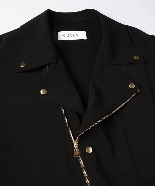 CULLNI（クルニ）の「Stretch Twill Riders Shirt Jacket（ライダースジャケット・メンズ・ブラック/ネイビー/アッシュブラウン・2/1/0）」の13枚目の写真