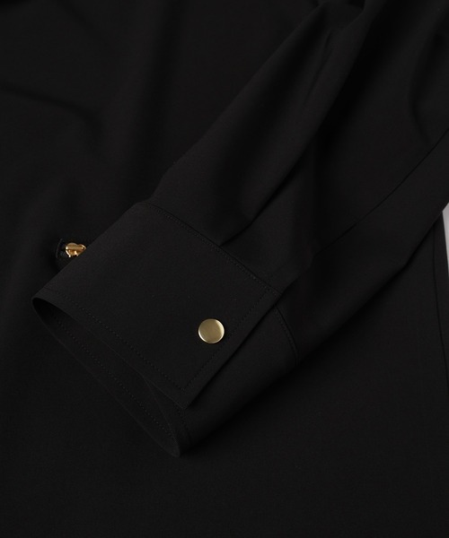 CULLNI（クルニ）の「Stretch Twill Riders Shirt Jacket（ライダースジャケット・メンズ・ブラック/ネイビー/アッシュブラウン・2/1/0）」の14枚目の写真