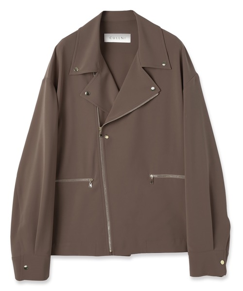 CULLNI（クルニ）の「Stretch Twill Riders Shirt Jacket（ライダースジャケット・メンズ・ブラック/ネイビー/アッシュブラウン・2/1/0）」の5枚目の写真