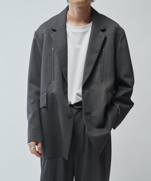 Lui's(ルイス)の「【SURJENT】 ZIPジャケット(テーラードジャケット・メンズ・グレー/ブラック・2/1)」の1枚目の写真