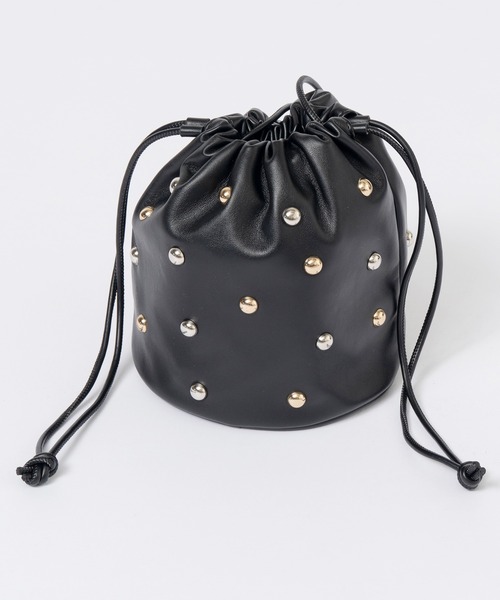 MAISON SPECIAL（メゾンスペシャル）の「Multi Fabric Drawstring Bag/マルチファブリックドローストリングバッグ（ハンドバッグ・レディース・ホワイト/ライム/ブラック・FREE）」の5枚目の写真