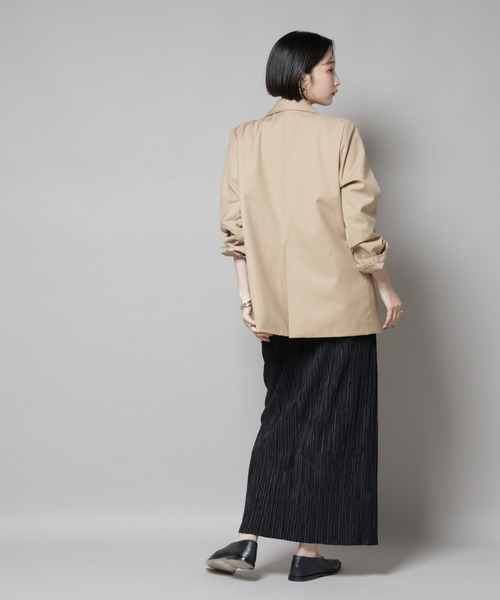 NANO universe(ナノユニバース)の「ダブルブレストジャケット(テーラードジャケット・レディース・ベージュ/ネイビー/チャコール・FREE)」の8枚目の写真