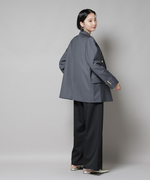 NANO universe(ナノユニバース)の「ダブルブレストジャケット(テーラードジャケット・レディース・ベージュ/ネイビー/チャコール・FREE)」の15枚目の写真