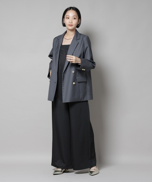 NANO universe(ナノユニバース)の「ダブルブレストジャケット(テーラードジャケット・レディース・ベージュ/ネイビー/チャコール・FREE)」の17枚目の写真