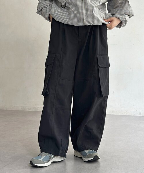 CPCM（シーピーシーエム）の「カーブカーゴパンツ（その他パンツ・レディース・グリーン/ブラック系その他/グリーン系その他/ブラック・MEDIUM/TM/PM）」の2枚目の写真