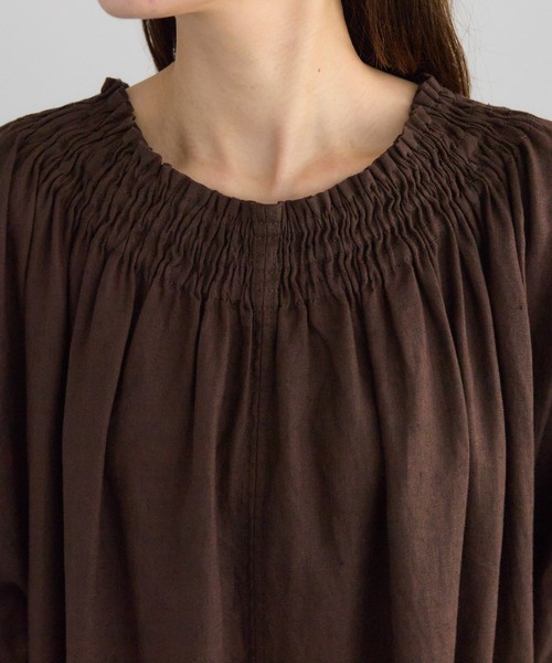 PUAL CE CIN（ピュアルセシン）の「リネンワンピース（ワンピース・レディース・ブラック/ダークブラウン・FREE）」の14枚目の写真