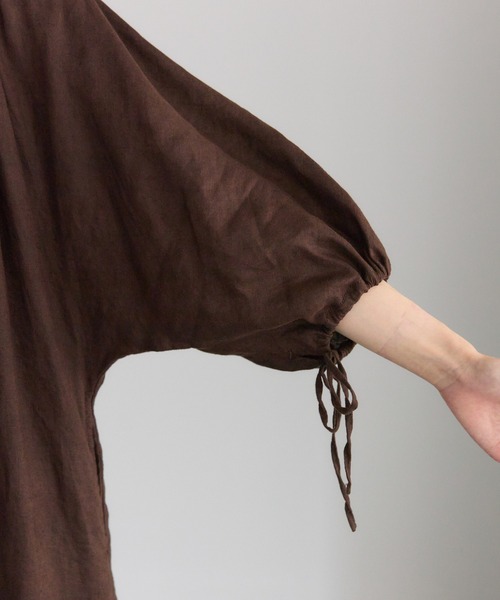 PUAL CE CIN（ピュアルセシン）の「リネンワンピース（ワンピース・レディース・ブラック/ダークブラウン・FREE）」の15枚目の写真