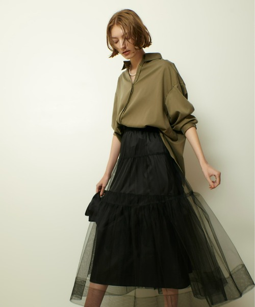 allureville(アルアバイル)の「フィブリルカシュクールシャツ(シャツ/ブラウス・レディース・ベージュ/ネイビー/カーキ・2)」の1枚目の写真