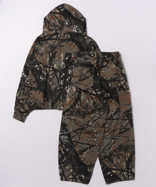 ATELANE / ツイル総柄/ZIPパーカー/カーブパンツ/セットアップ/カモ