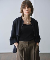 ICB（アイシービー）の「ウール2WAYストレッチ ノーカラーブルゾン（ブルゾン）」