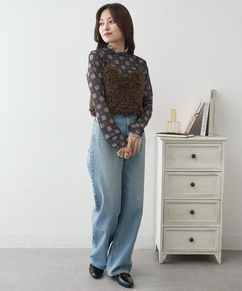 MAGASIN DE MODE Chou Chou（マガジンデモードシュシュ）の「【MAGASIN DE MODE Chou Chou】モコモコ フェイクファービスチェ DTK（ベスト・レディース・ブラウン/チャコールグレー/アイボリー・FREE）」の13枚目の写真