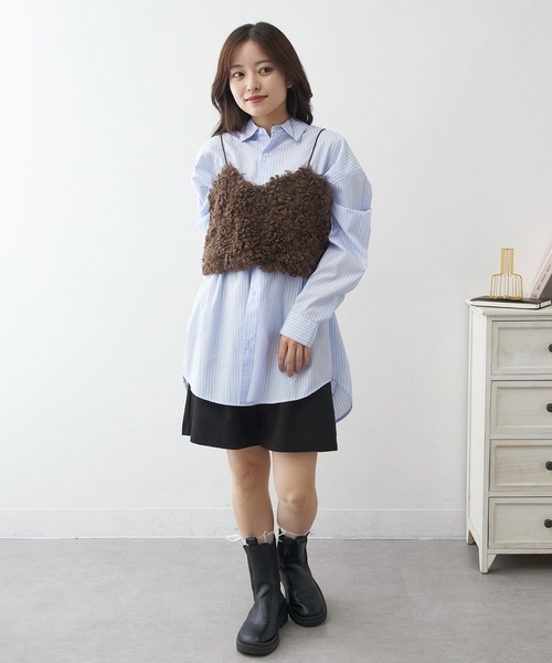 MAGASIN DE MODE Chou Chou（マガジンデモードシュシュ）の「【MAGASIN DE MODE Chou Chou】モコモコ フェイクファービスチェ DTK（ベスト・レディース・ブラウン/チャコールグレー/アイボリー・FREE）」の6枚目の写真