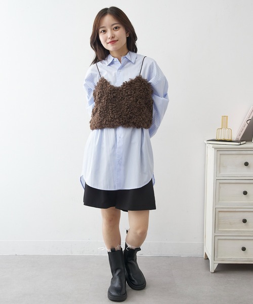 MAGASIN DE MODE Chou Chou（マガジンデモードシュシュ）の「【MAGASIN DE MODE Chou Chou】モコモコ フェイクファービスチェ DTK（ベスト・レディース・ブラウン/チャコールグレー/アイボリー・FREE）」の7枚目の写真