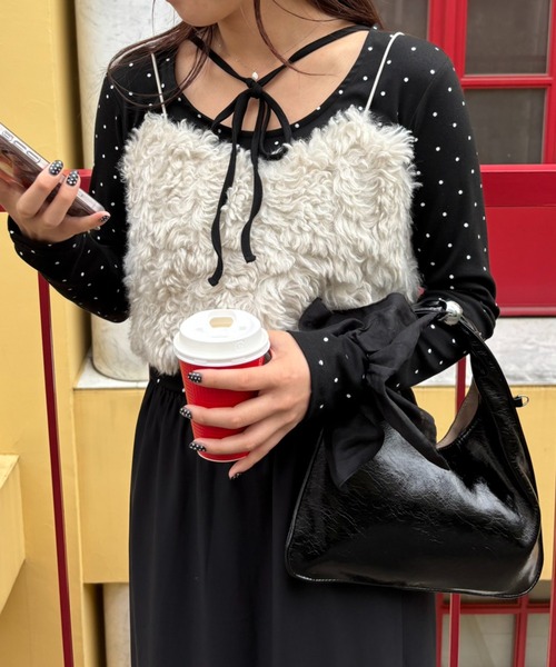MAGASIN DE MODE Chou Chou（マガジンデモードシュシュ）の「【MAGASIN DE MODE Chou Chou】モコモコ フェイクファービスチェ DTK（ベスト・レディース・ブラウン/チャコールグレー/アイボリー・FREE）」の21枚目の写真