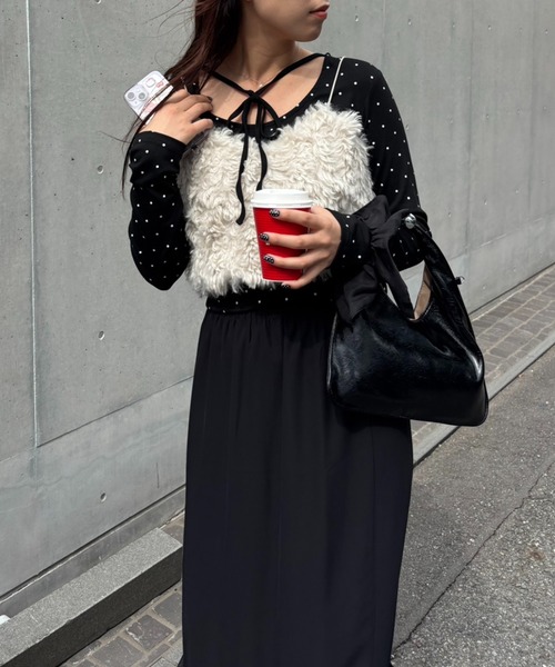 MAGASIN DE MODE Chou Chou（マガジンデモードシュシュ）の「【MAGASIN DE MODE Chou Chou】モコモコ フェイクファービスチェ DTK（ベスト・レディース・ブラウン/チャコールグレー/アイボリー・FREE）」の19枚目の写真