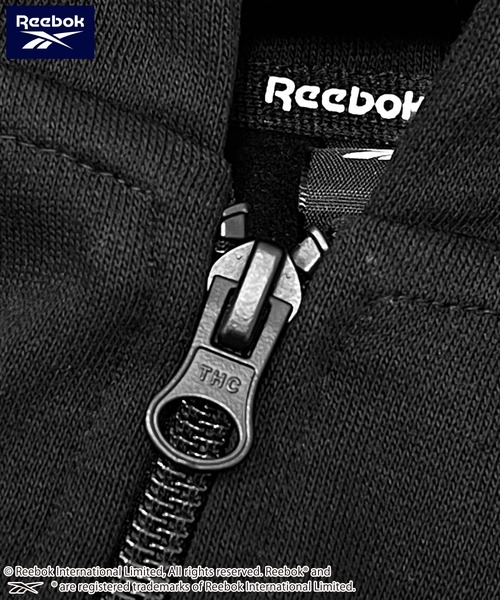Reebok（リーボック）の「【別注】Reebok/リーボック ブランド ロゴ 刺繍 フルジップ クロップド丈 裏起毛 スウェット パーカー フーディー（パーカー・レディース・ホワイト系その他/ブラック/グレー系その他・FREE）」の8枚目の写真