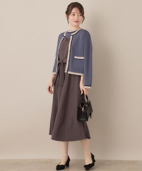 couture brooch（クチュールブローチ）の「【帯電防止・通勤】ハートネック フレアージャンスカ（ワンピース・レディース・ブラウン系/ダークグレー/ネイビー・42/40/36/38）」の16枚目の写真