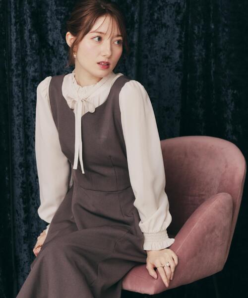 couture brooch（クチュールブローチ）の「【帯電防止・通勤】ハートネック フレアージャンスカ（ワンピース・レディース・ブラウン系/ダークグレー/ネイビー・42/40/36/38）」の20枚目の写真