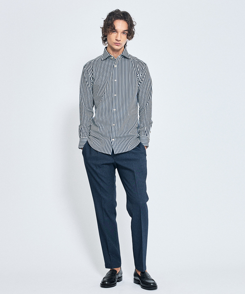 ABAHOUSE（アバハウス）の「【セットアップ対応】デニムライク ワンタック イージースラックス  / 2WAYストレッチ 防シワ性 手洗い可（その他パンツ・メンズ・ブラウン/ダークネイビー/インディゴブルー・44/46/48/50）」の20枚目の写真