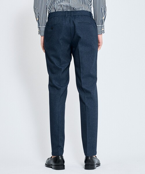 ABAHOUSE（アバハウス）の「【セットアップ対応】デニムライク ワンタック イージースラックス  / 2WAYストレッチ 防シワ性 手洗い可（その他パンツ・メンズ・ブラウン/ダークネイビー/インディゴブルー/スミクロ・44/46/48/50）」の8枚目の写真