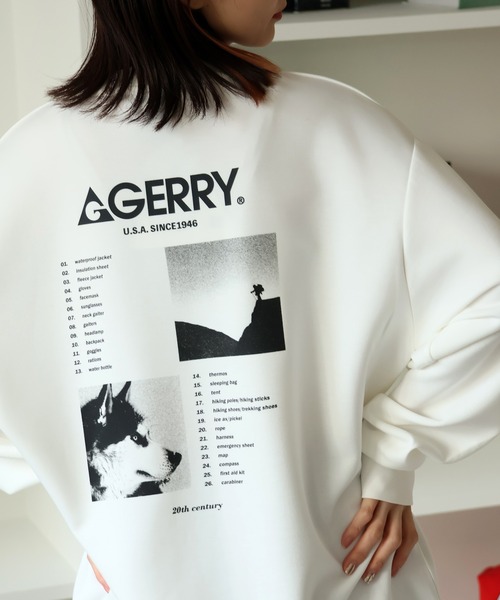 GERRY（ジェリー）の「【GERRY/ジェリー】ダンボールニット バックプリント クルーネックスウェット（スウェット・メンズ・ホワイト/ブラック/グレイッシュベージュ/ブルー・M/L/LL）」の2枚目の写真