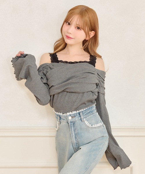 レイヤード風リブトップス（ニット/セーター）｜apres jour