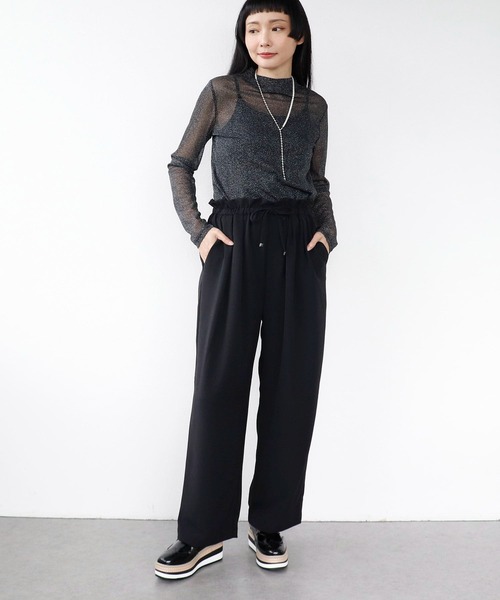 Three Four Time(スリーフォータイム)の「シアーラメハイネックプルオーバー(その他トップス・レディース・チャコールグレー/ブラック・FREE)」の6枚目の写真