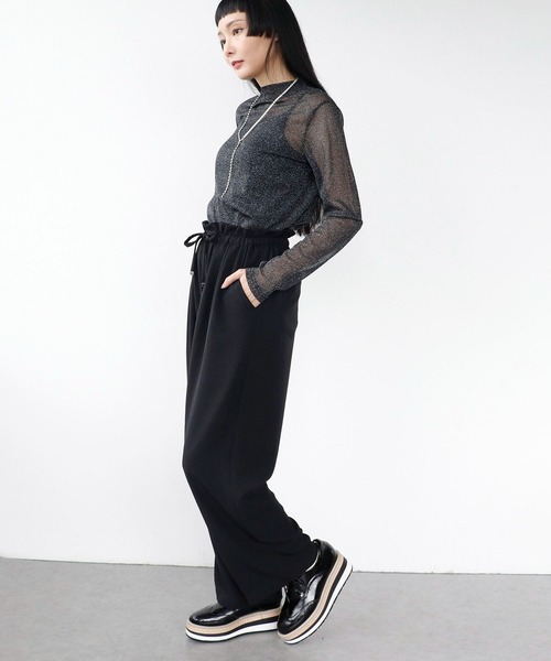 Three Four Time(スリーフォータイム)の「シアーラメハイネックプルオーバー(その他トップス・レディース・チャコールグレー/ブラック・FREE)」の7枚目の写真