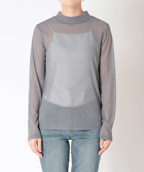 Three Four Time(スリーフォータイム)の「シアーラメハイネックプルオーバー(その他トップス・レディース・チャコールグレー/ブラック・FREE)」の17枚目の写真